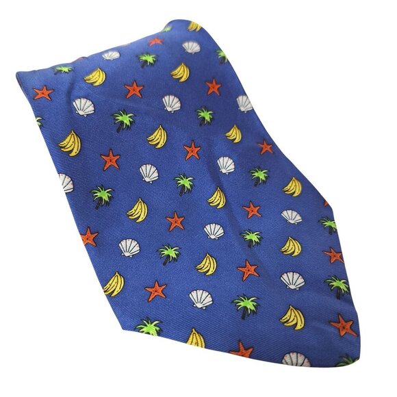 Old Navy Silk Necktie Banana Palm Tree Tropical - Picture 1 of 8